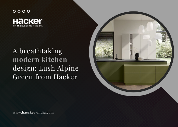 A breathtaking modern kitchen design: Lush Alpine Green from Hacker